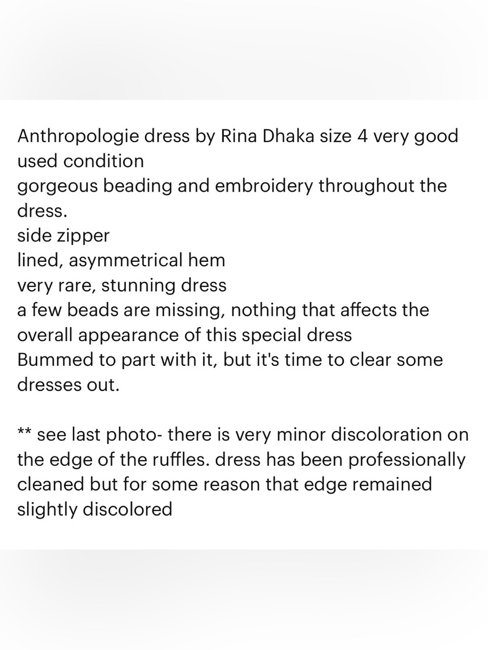 Anthropologie Rina Dhaka beaded midi dress size 4 RARE - Picture 14 of 14